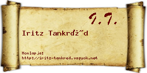 Iritz Tankréd névjegykártya